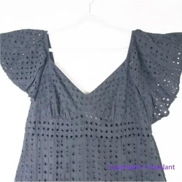 New! Eloquii Eyelet Dress With Sheer Detail black , size 28 - Picture 3 of 13